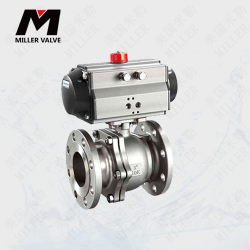 進口氣動三片式法蘭球閥