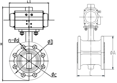 進(jìn)口法蘭氣動蝶閥尺寸