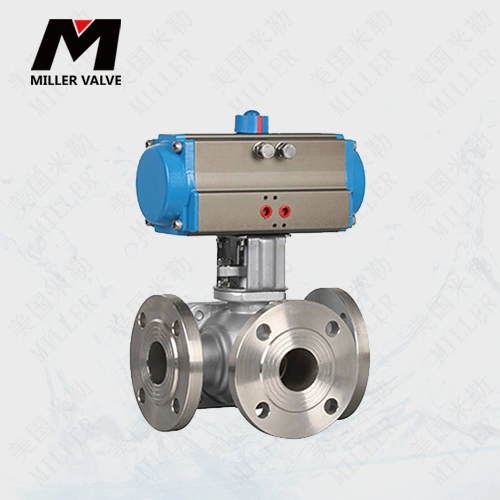 進(jìn)口氣動(dòng)法蘭三通球閥